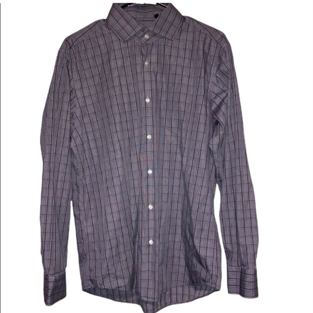 BOSS Hugo Boss "Gerald" Men's Striped Regular Fit Long Sleeve Dress Shirt 41/16